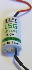 Литиевая батарейка SAFT 14250 1/2 AA с выводами